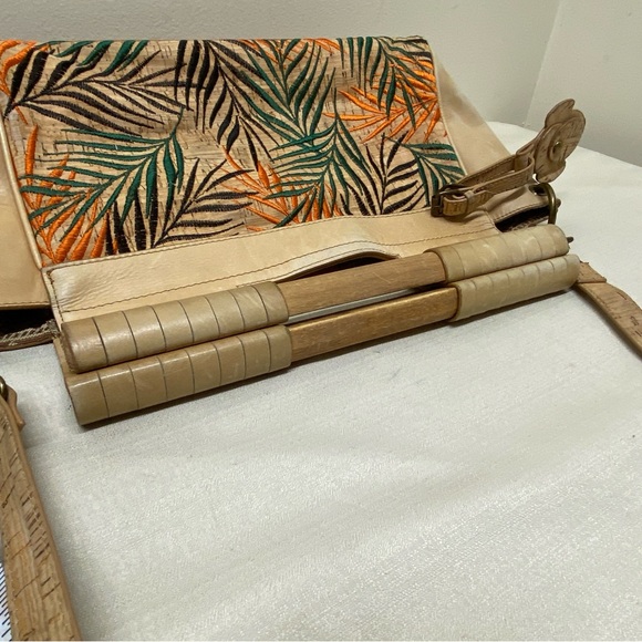 Naughty Monkey Tropical Patterned Leather Tan and Green Women's Bag - Picture 3 of 16